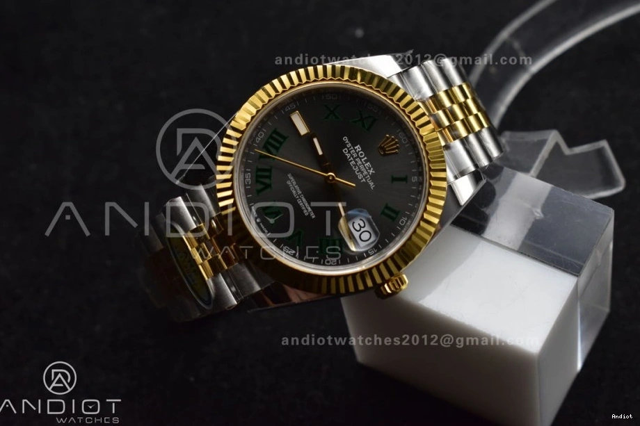 YG Gray 1:1 Bracelet 41 (Gain Weight) Dial Roman SS Best Steel 126333 Edition SH3235 904L SS ARF YG Green DateJust on Jubilee 1103